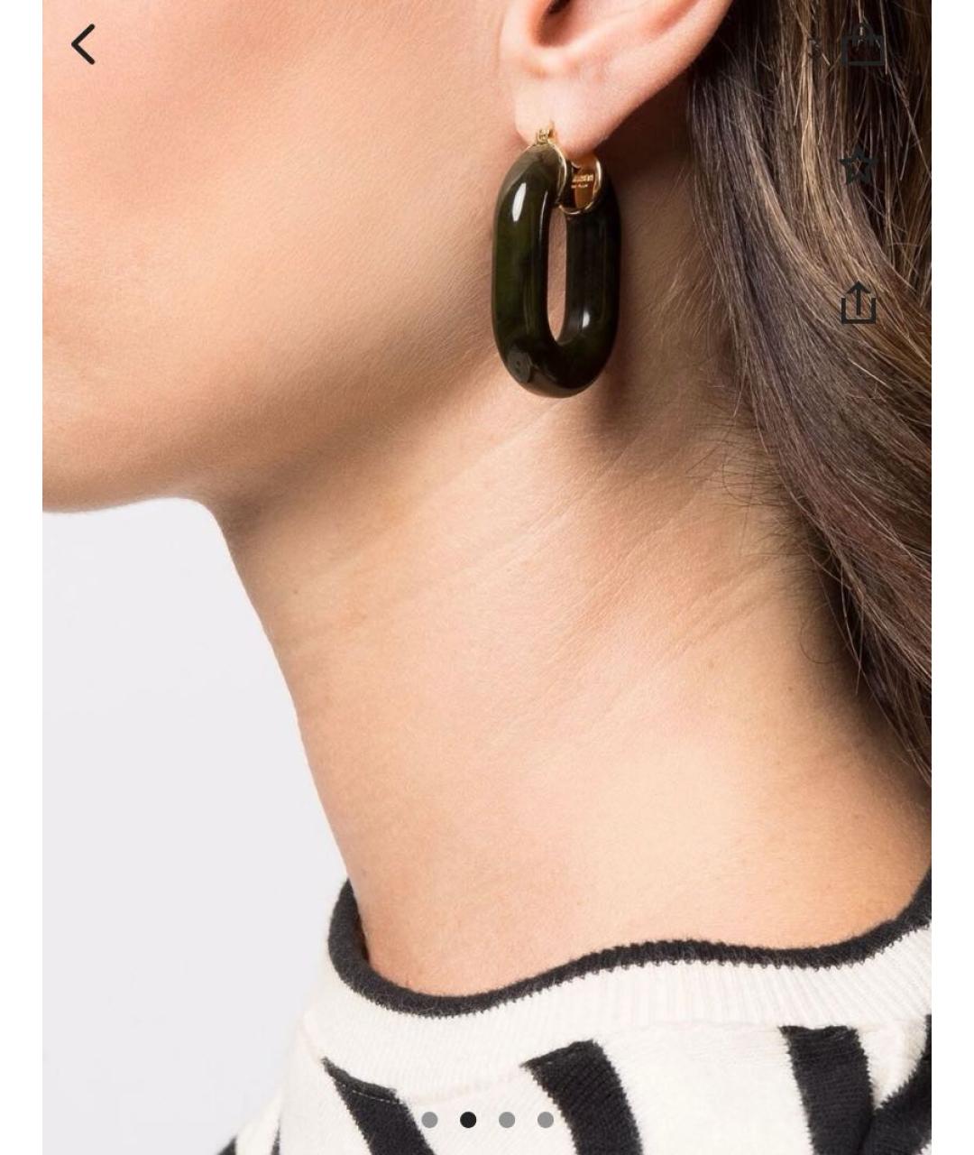 JIL SANDER Коричневые пластиковые серьги, фото 5