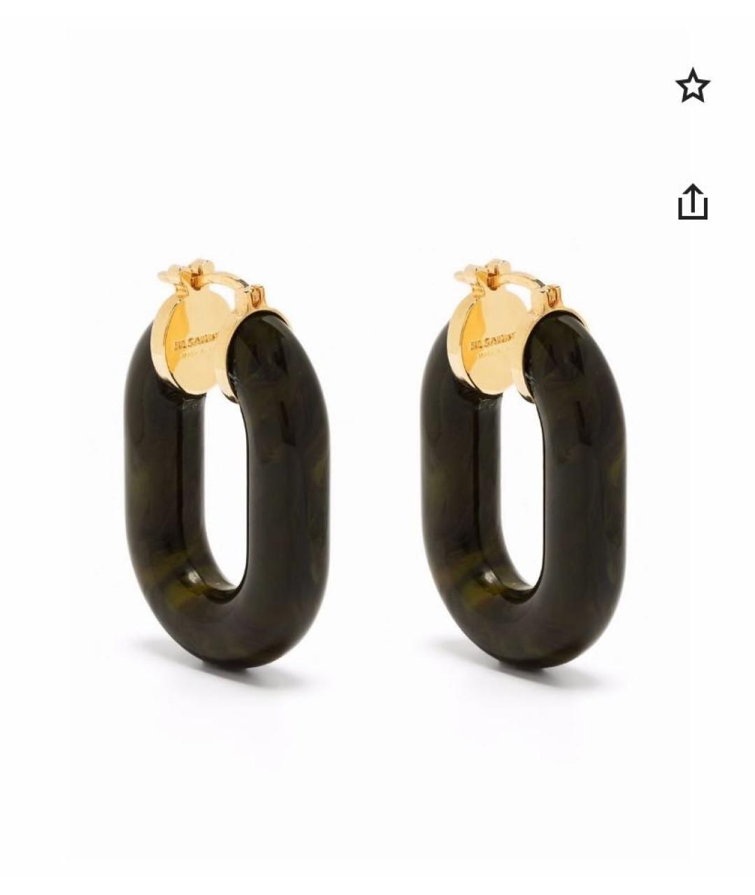 JIL SANDER Коричневые пластиковые серьги, фото 4