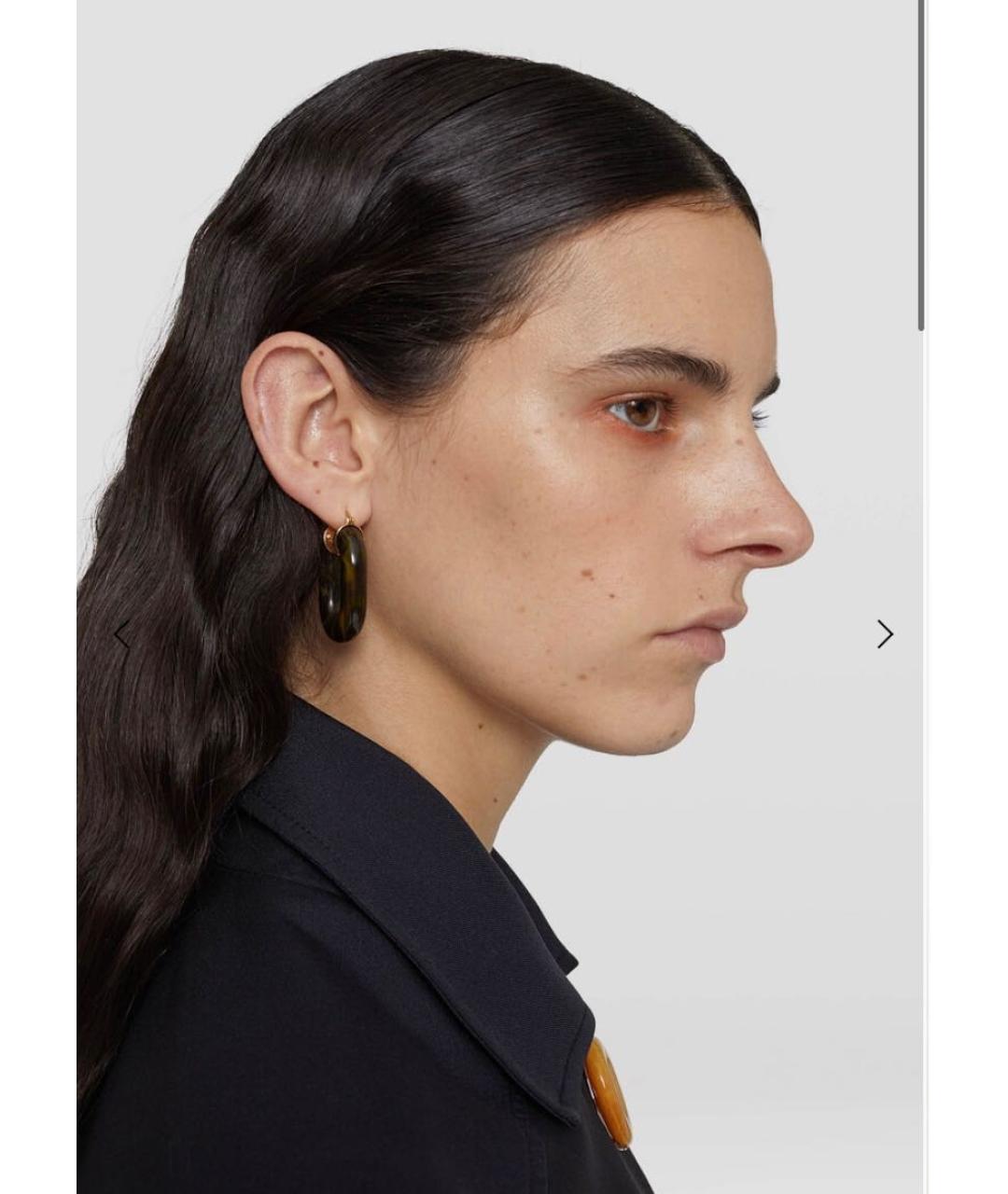 JIL SANDER Коричневые пластиковые серьги, фото 3