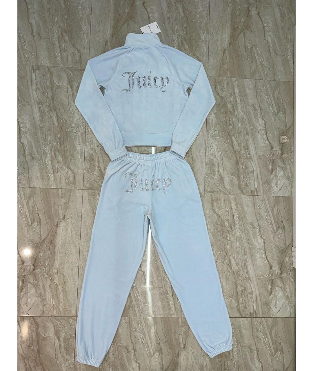 JUICY COUTURE Голубой велюровый спортивные костюмы, фото 3