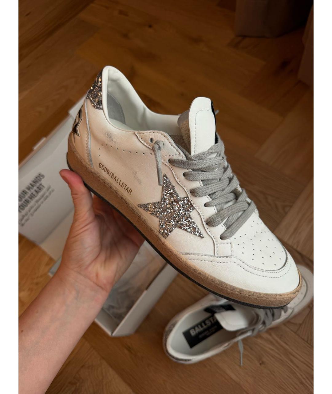 GOLDEN GOOSE Белые кожаные кеды, фото 6