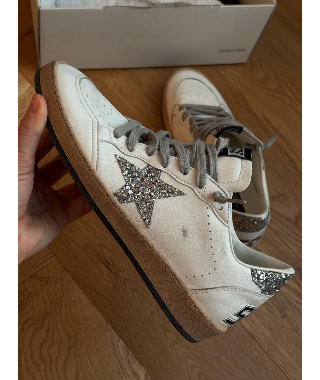 GOLDEN GOOSE Белые кожаные кеды, фото 4