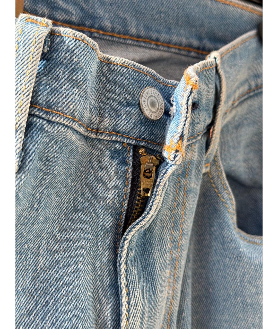 LEVI'S Голубые хлопко-полиэстеровые прямые джинсы, фото 4