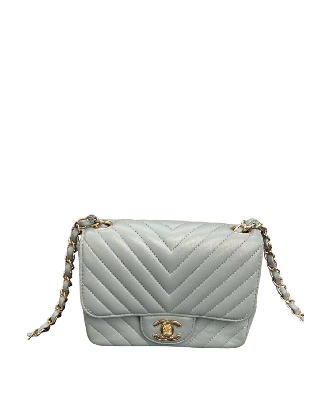 CHANEL Голубая кожаная сумка через плечо, фото 1