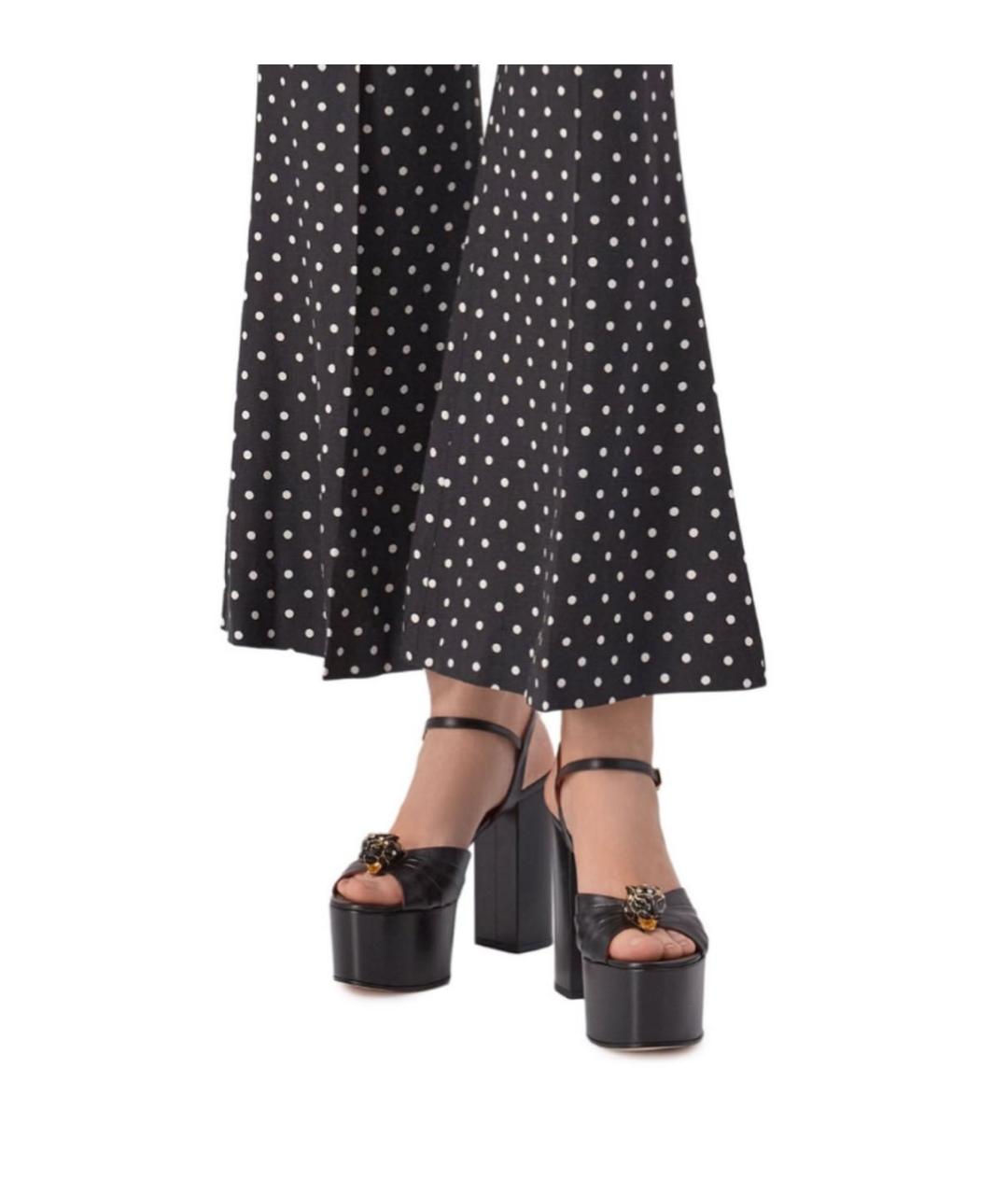 VALENTINO Черные кожаные босоножки, фото 4