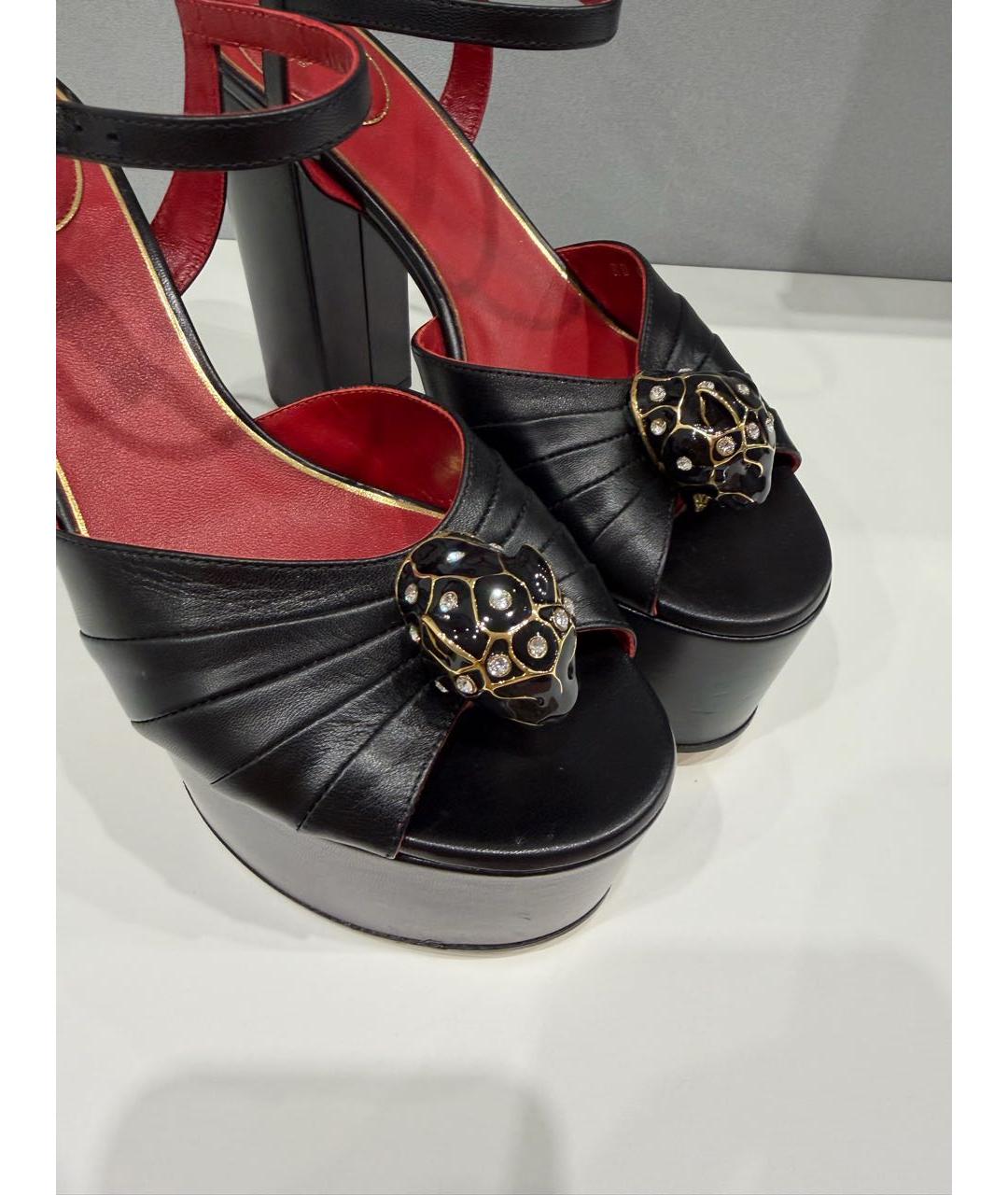 VALENTINO Черные кожаные босоножки, фото 8