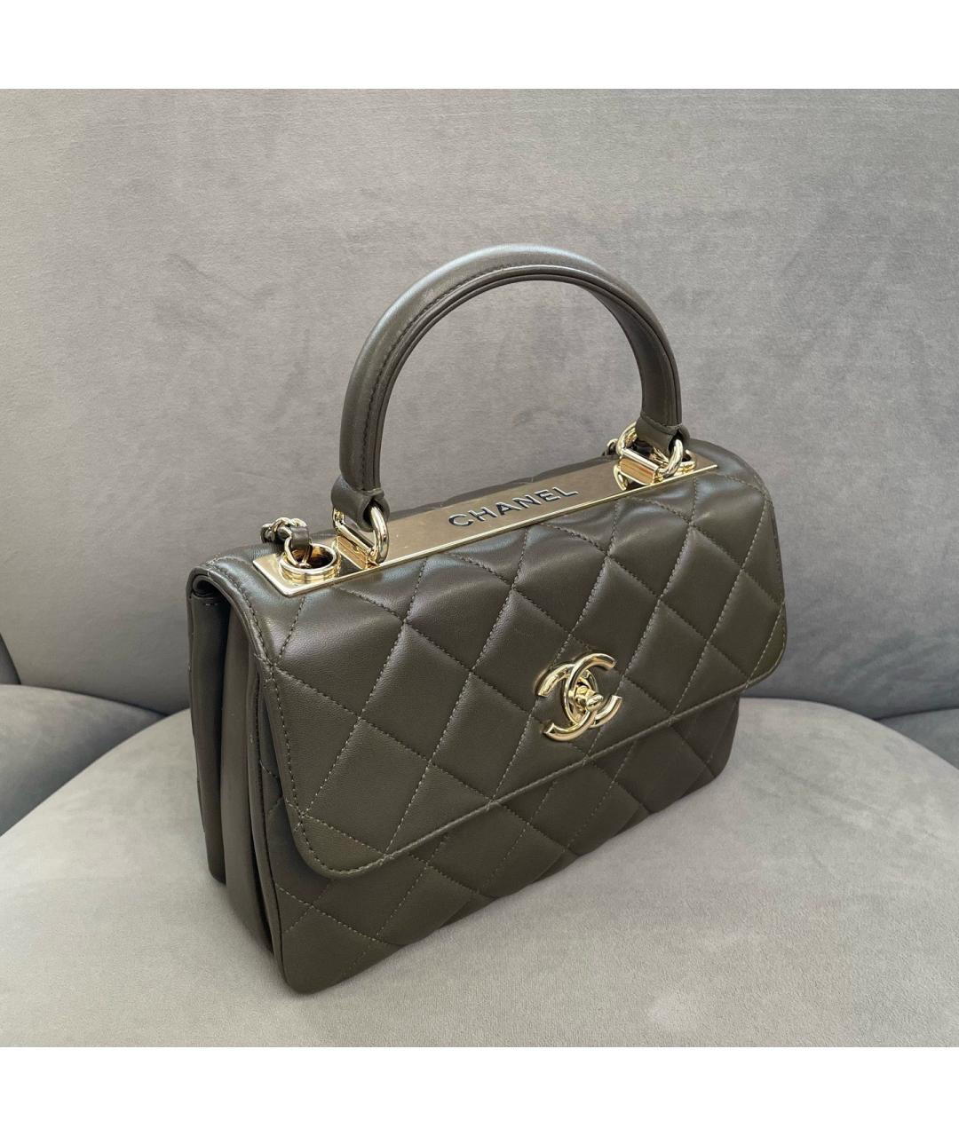 CHANEL Зеленая кожаная сумка через плечо, фото 4