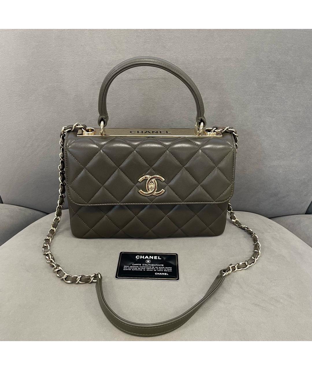 CHANEL Зеленая кожаная сумка через плечо, фото 9
