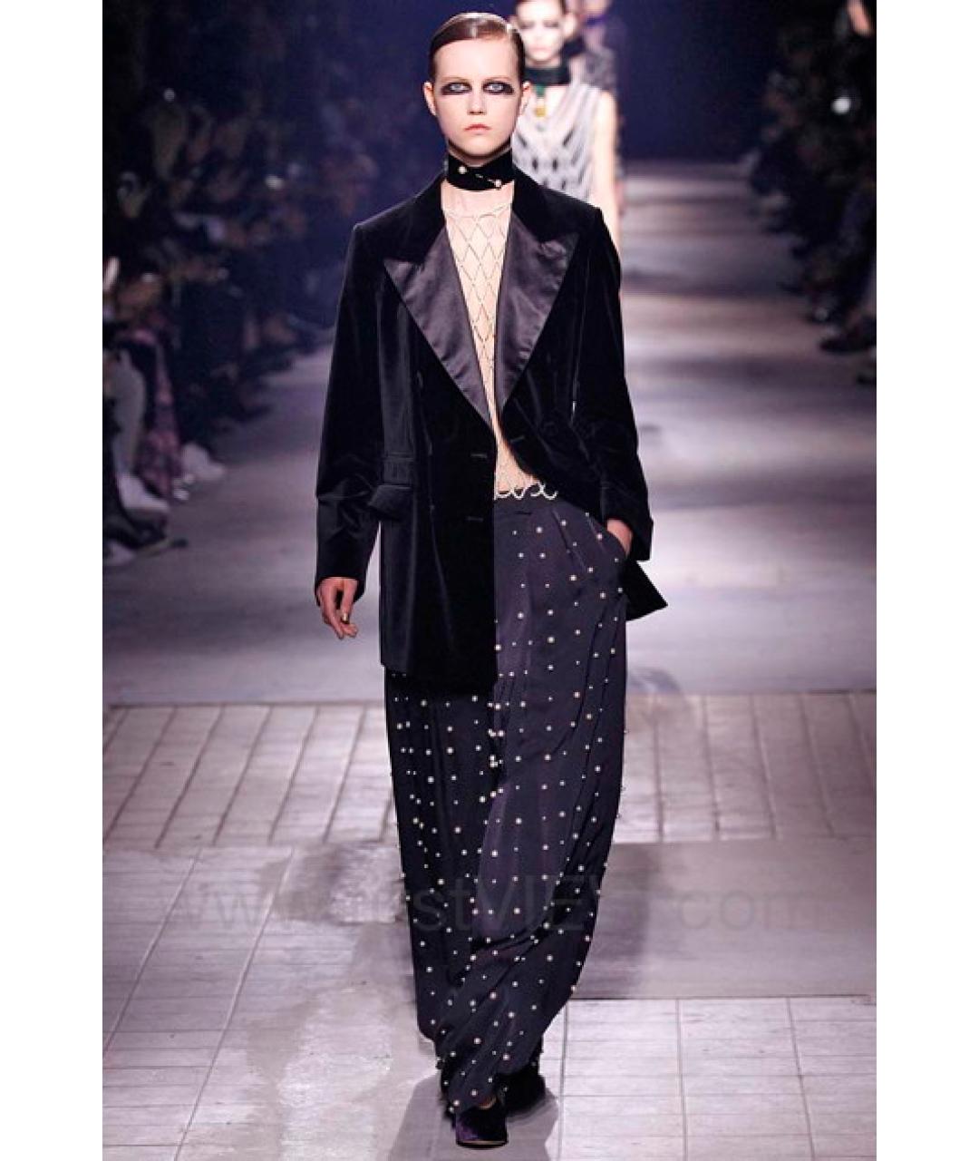 DRIES VAN NOTEN Синяя шелковая юбка макси, фото 5