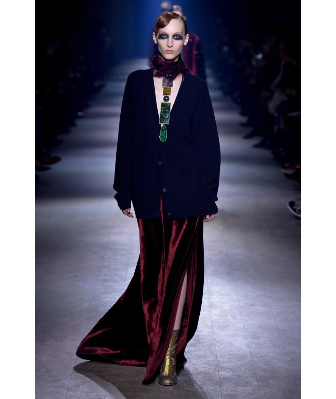 DRIES VAN NOTEN Синяя шелковая юбка макси, фото 6