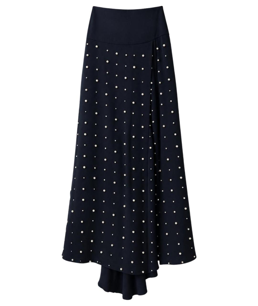 DRIES VAN NOTEN Синяя шелковая юбка макси, фото 1