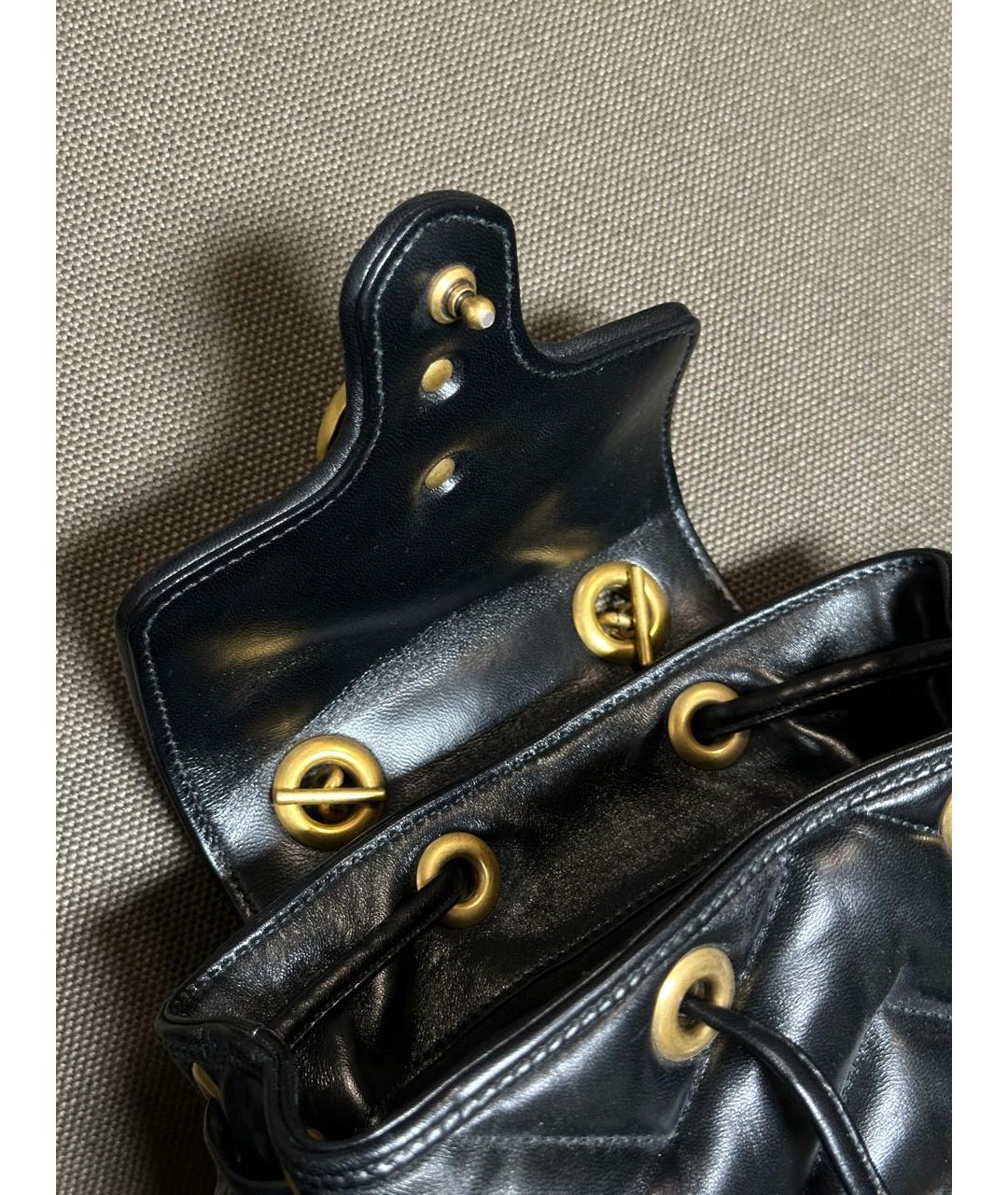 GUCCI Черный кожаный рюкзак, фото 7