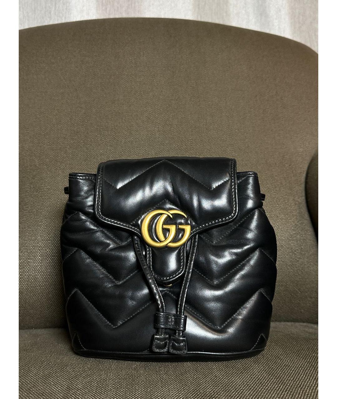 GUCCI Черный кожаный рюкзак, фото 8