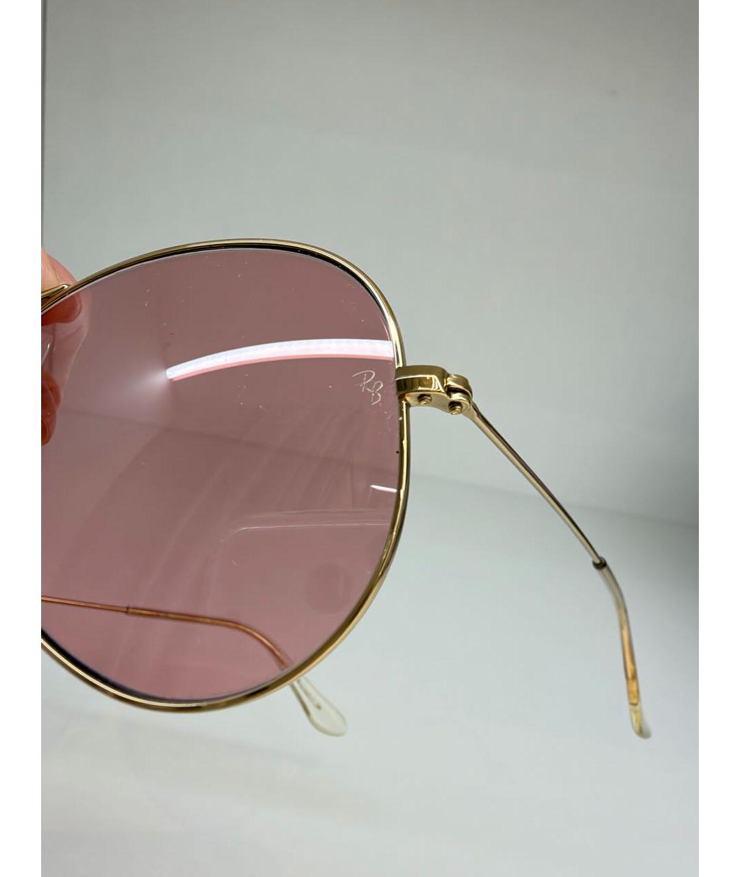 RAY BAN Розовые металлические солнцезащитные очки, фото 3