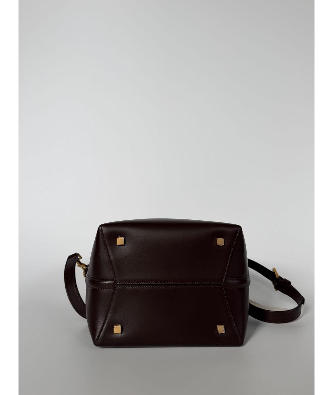 SAINT LAURENT Коричневая кожаная сумка тоут, фото 5