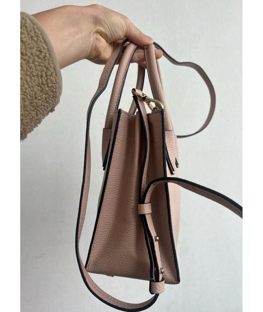 MICHAEL KORS Бежевая кожаная сумка с короткими ручками, фото 6