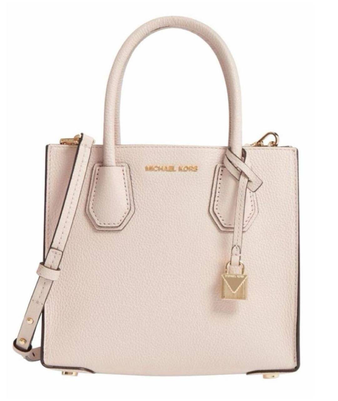 MICHAEL KORS Бежевая кожаная сумка с короткими ручками, фото 8