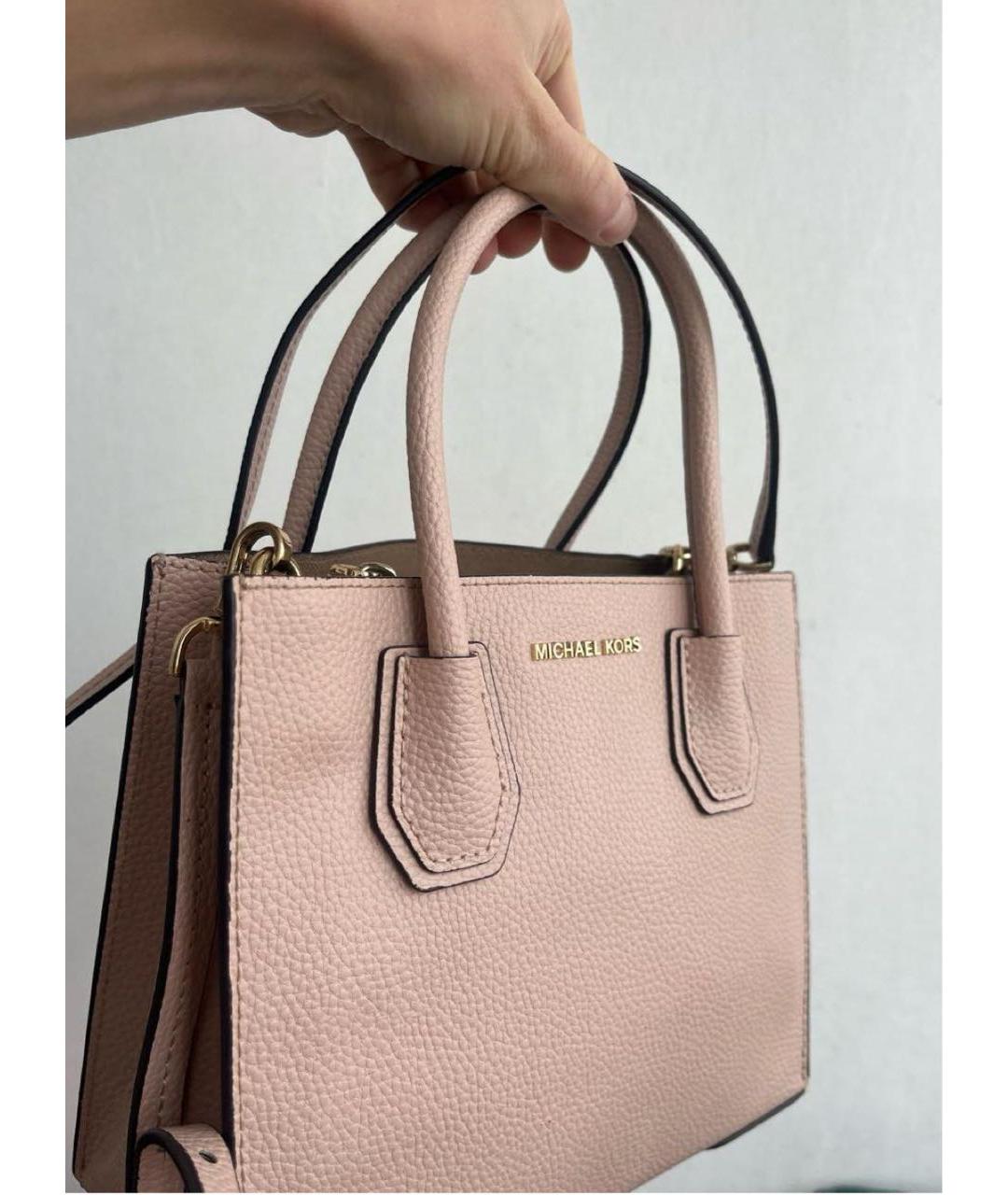 MICHAEL KORS Бежевая кожаная сумка с короткими ручками, фото 5