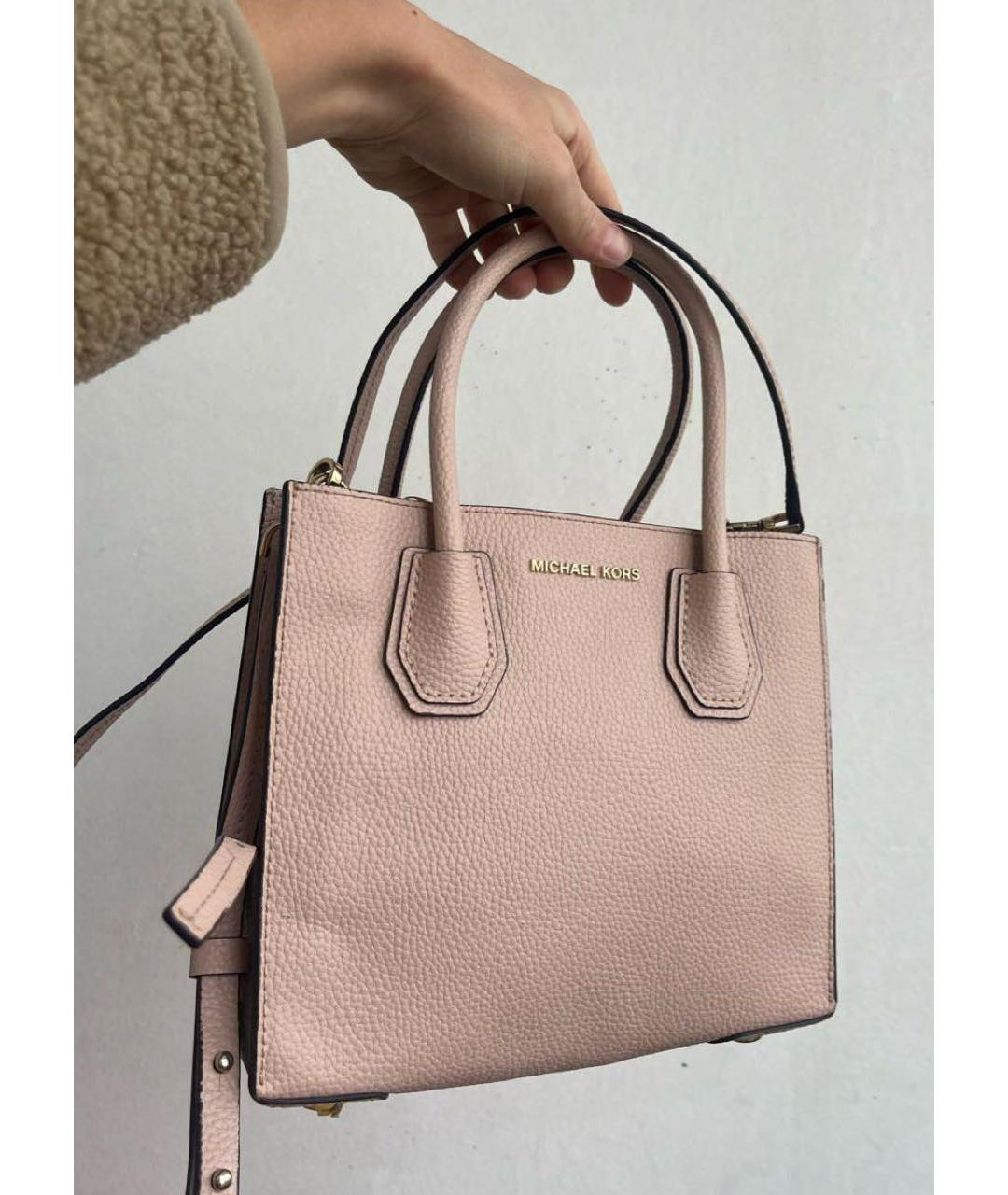 MICHAEL KORS Бежевая кожаная сумка с короткими ручками, фото 4
