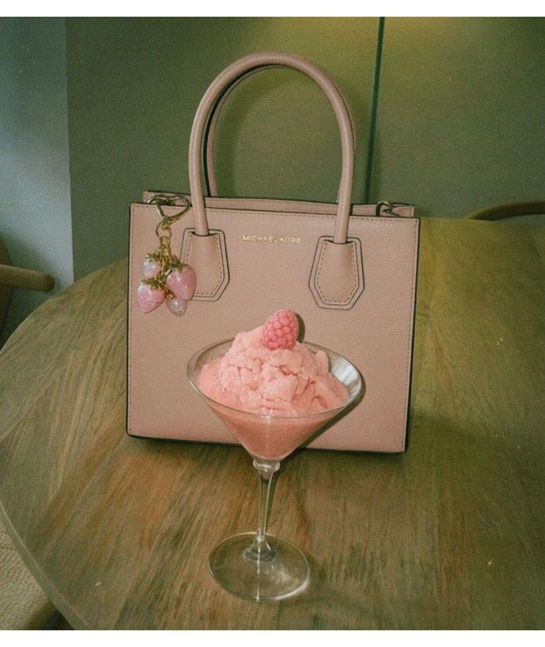 MICHAEL KORS Бежевая кожаная сумка с короткими ручками, фото 2