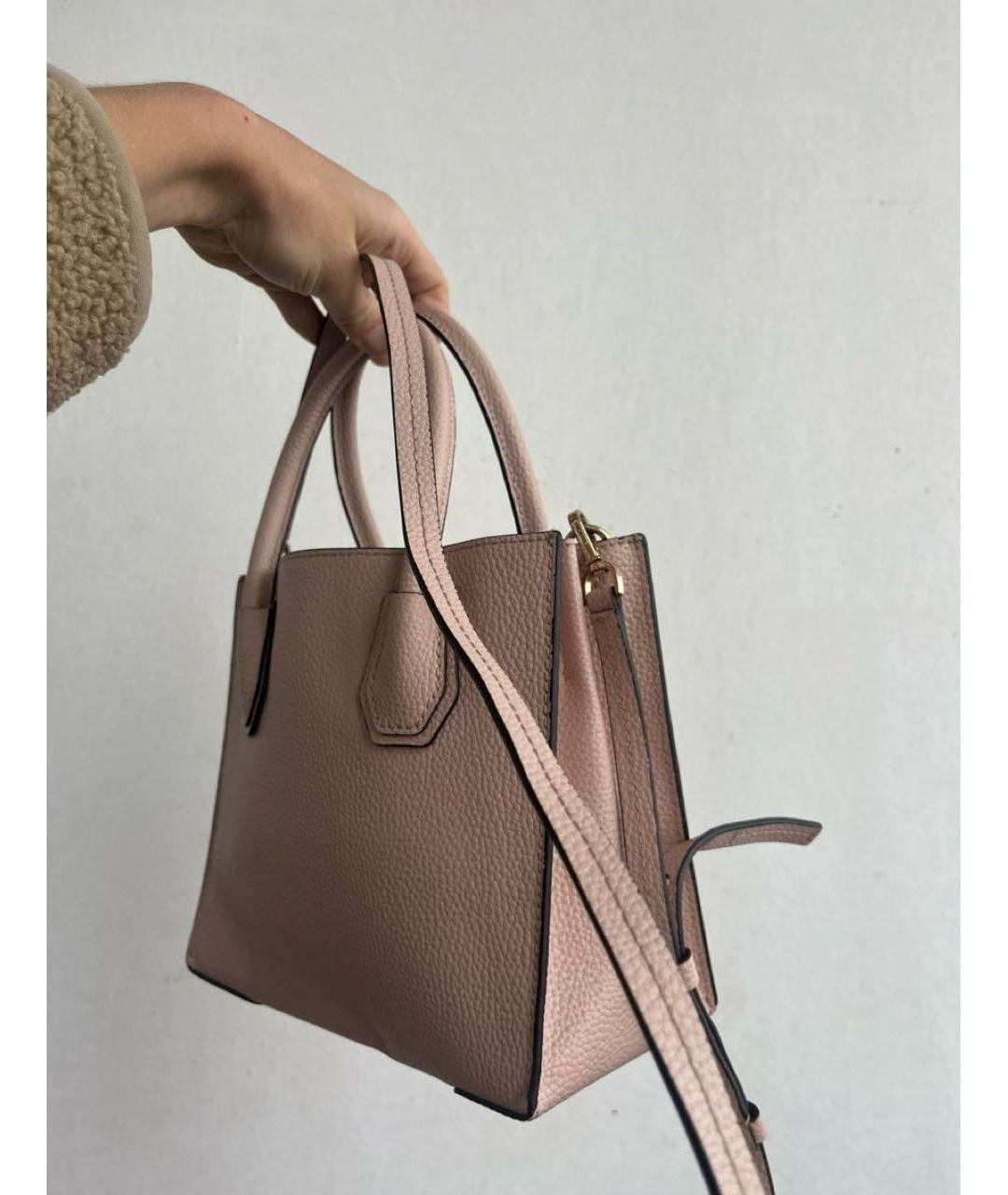 MICHAEL KORS Бежевая кожаная сумка с короткими ручками, фото 7