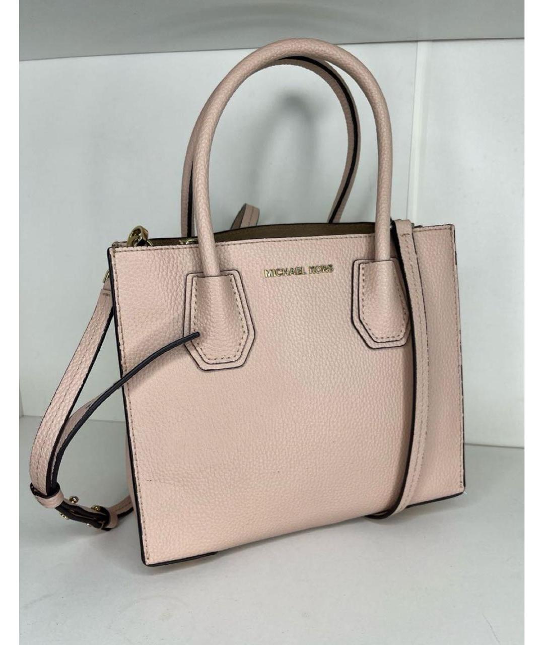 MICHAEL KORS Бежевая кожаная сумка с короткими ручками, фото 3