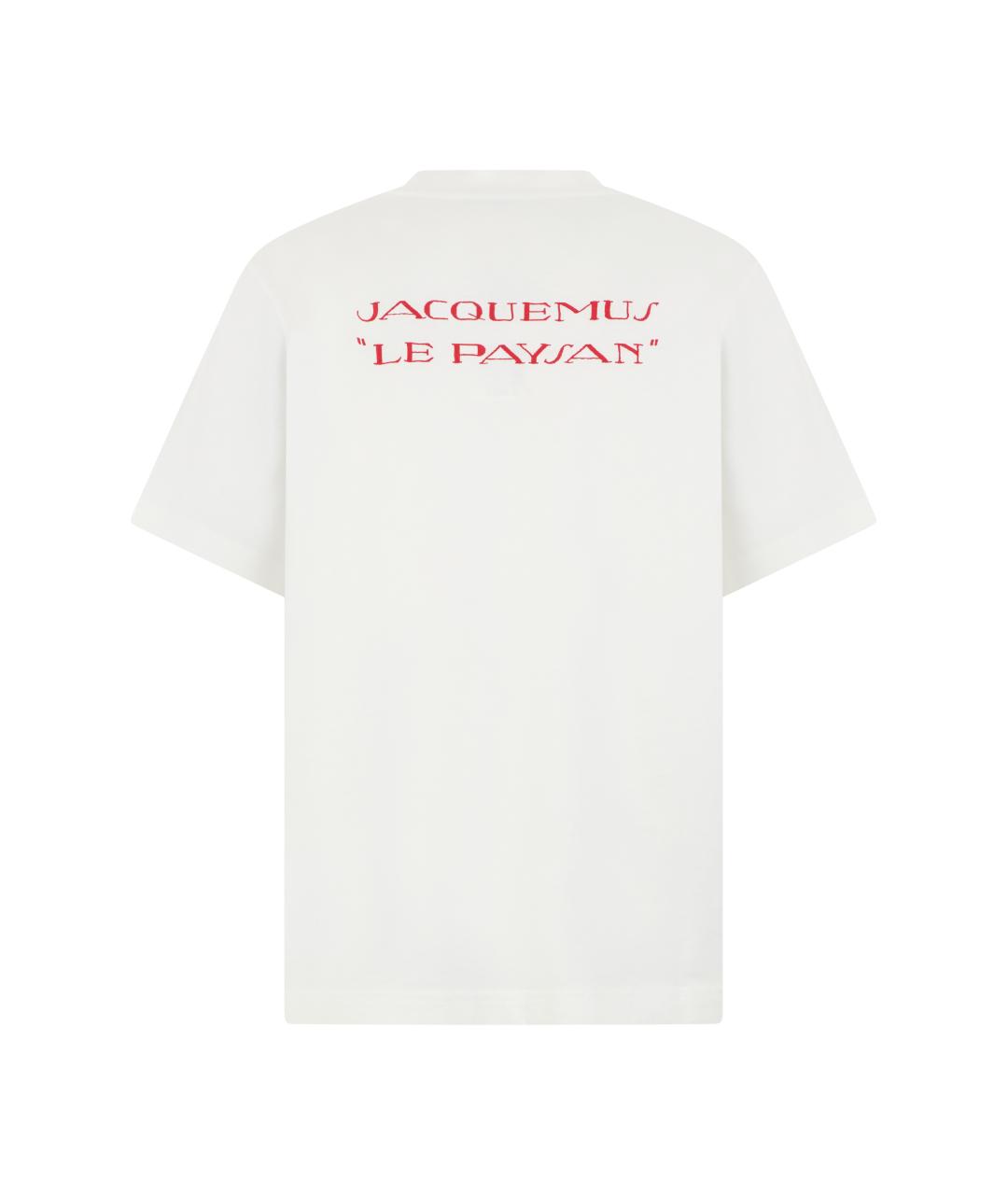 JACQUEMUS Белая хлопковая футболка, фото 2