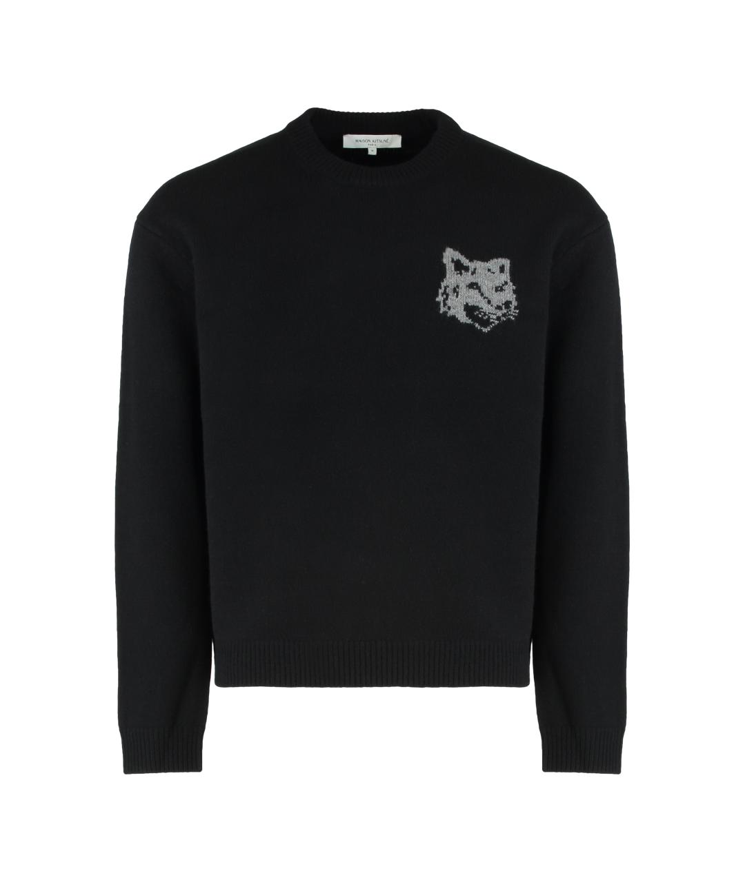 MAISON KITSUNE Черный шерстяной джемпер / свитер, фото 1