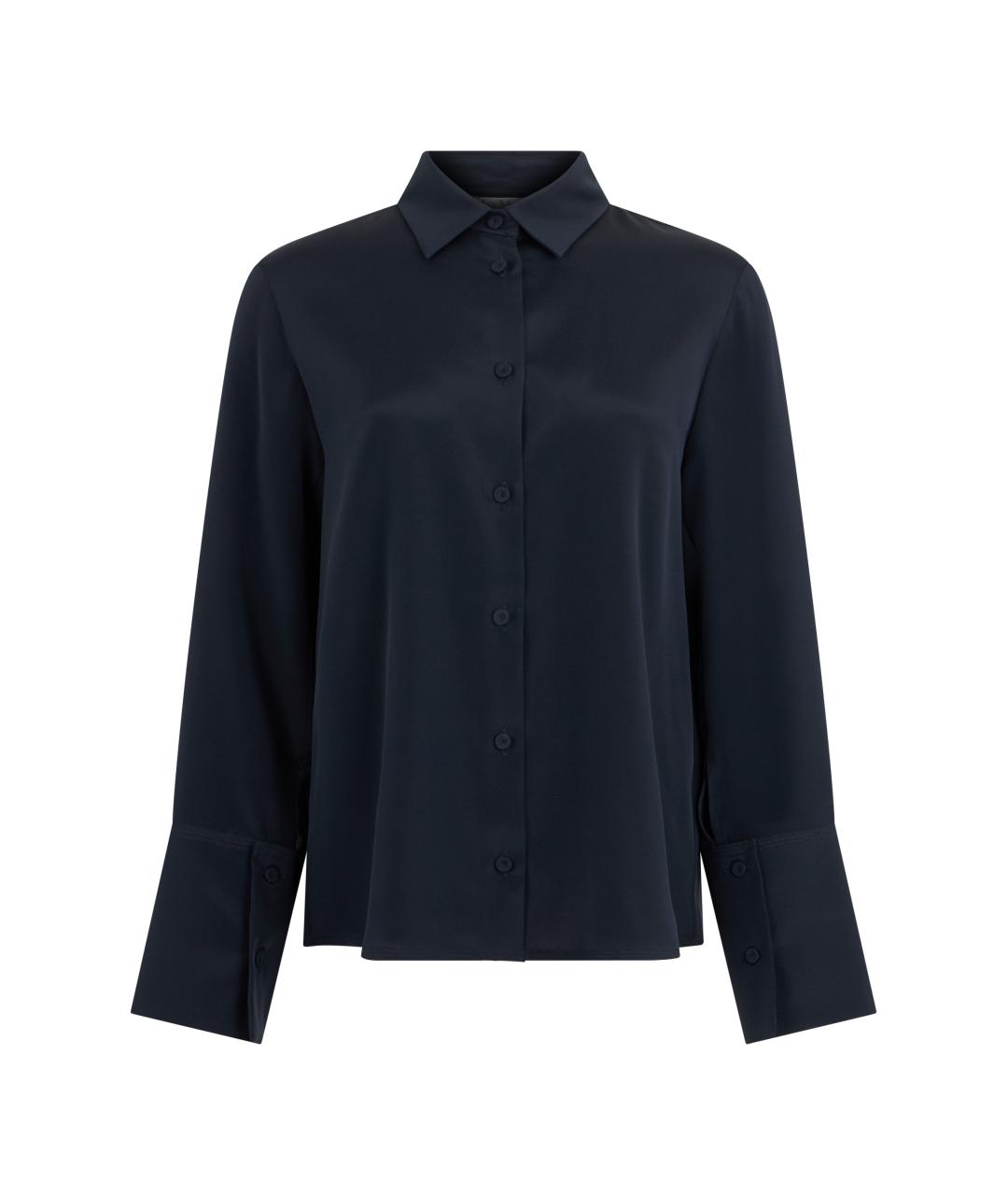 MAX MARA Синяя шелковая рубашка, фото 1