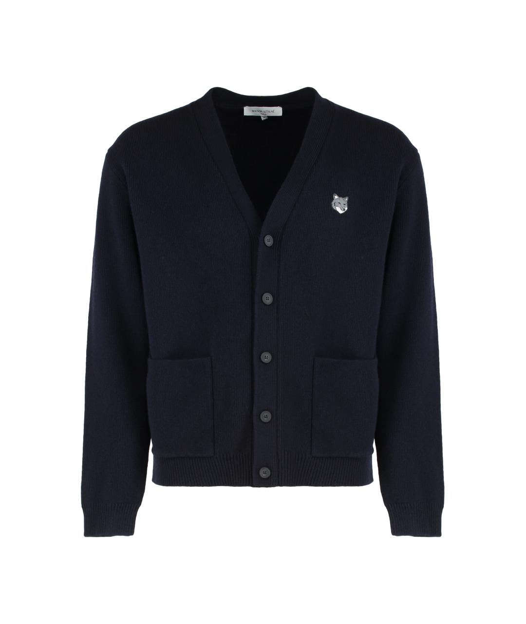 MAISON KITSUNE Синий шерстяной кардиган, фото 1