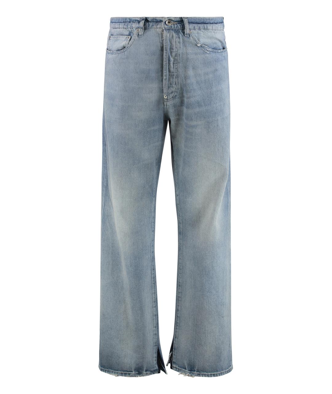 MAISON MARGIELA Синие хлопковые прямые джинсы, фото 1