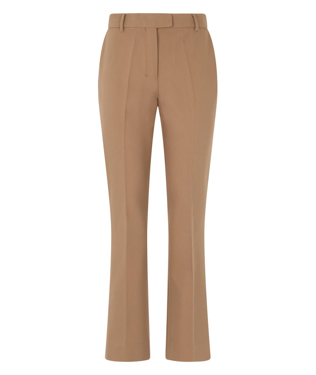 'S MAX MARA Бежевые хлопковые прямые брюки, фото 1