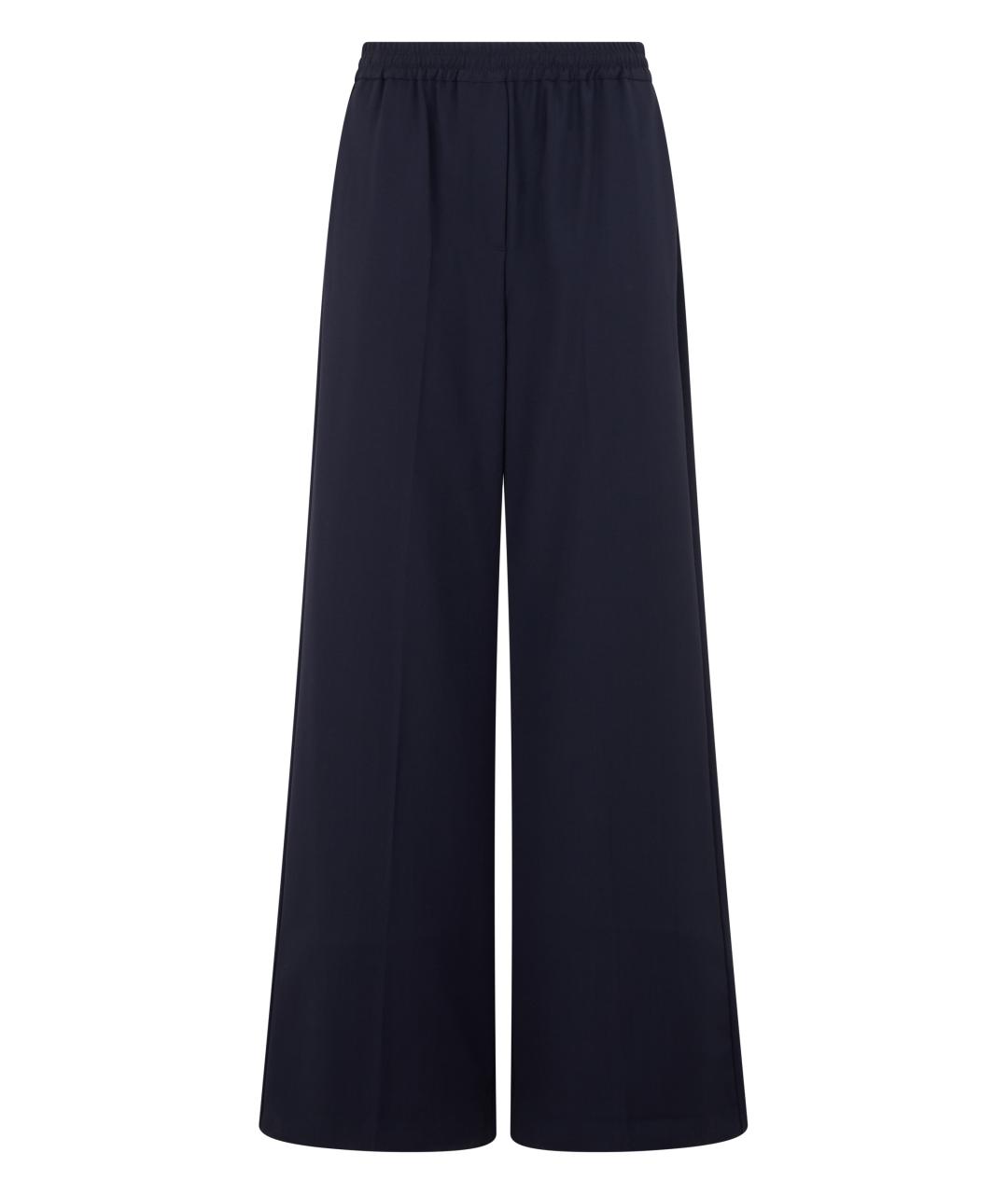 WEEKEND MAX MARA Черные шерстяные брюки широкие, фото 1