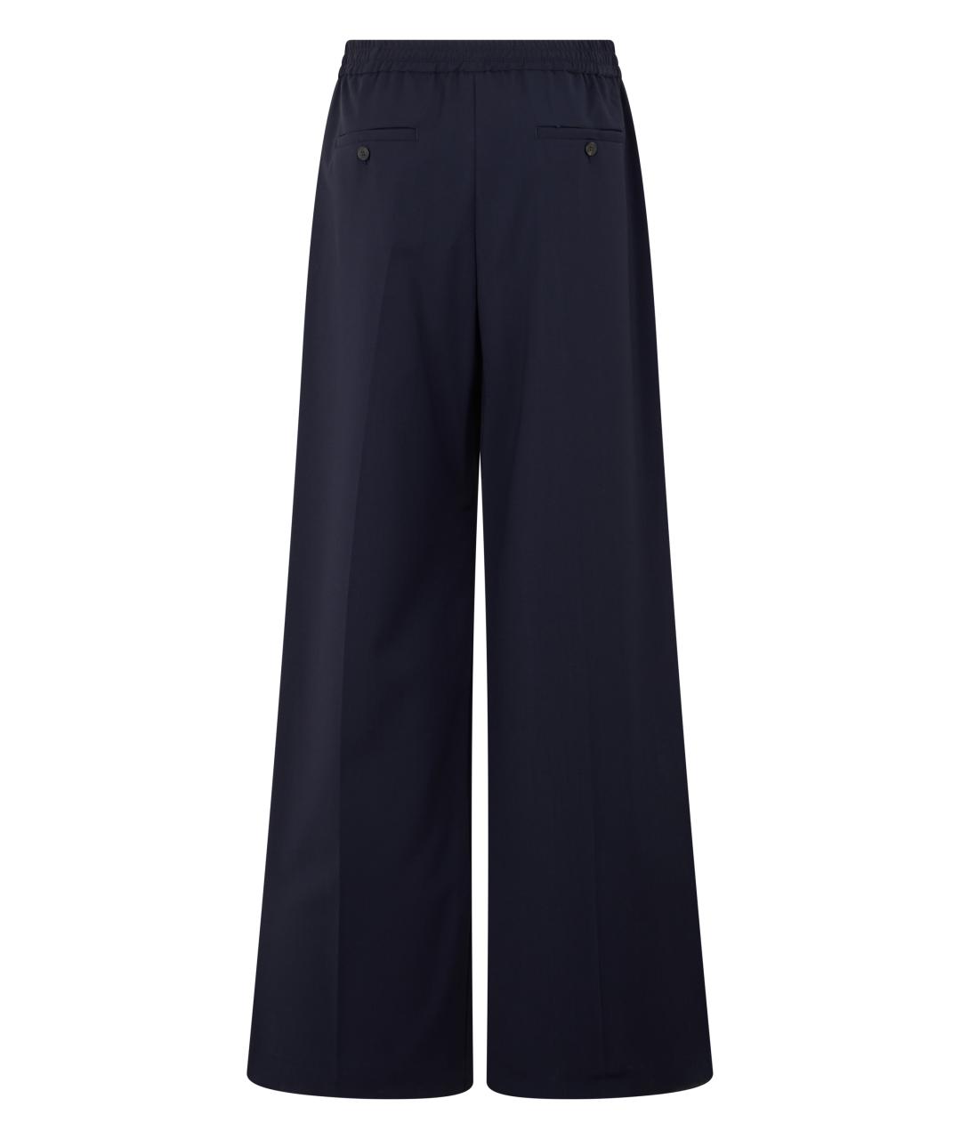 WEEKEND MAX MARA Черные шерстяные брюки широкие, фото 2