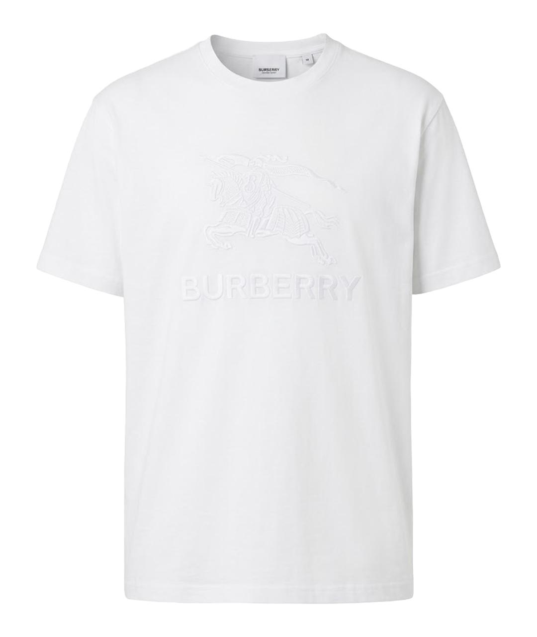 BURBERRY Белая хлопковая футболка, фото 1