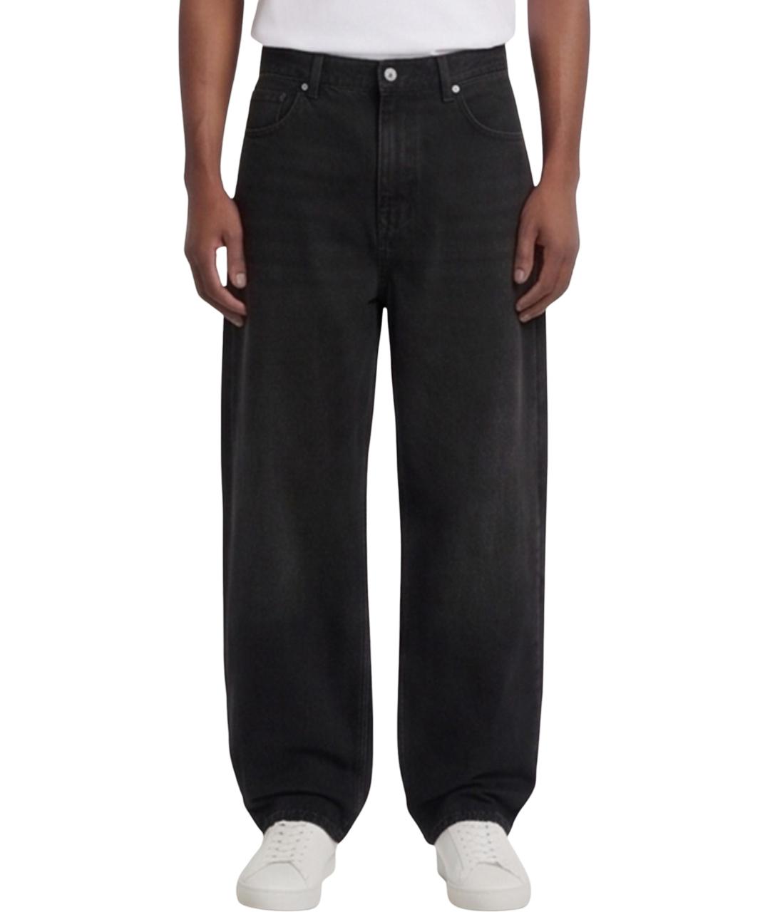 STONE ISLAND Черные хлопковые прямые джинсы, фото 2