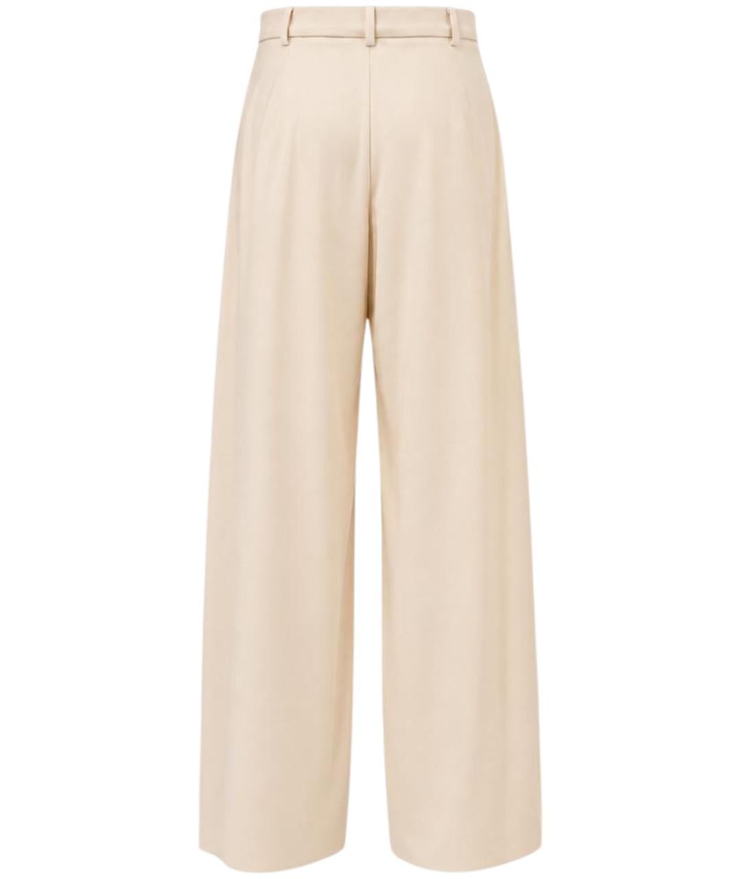 MAX MARA STUDIO Бежевые шерстяные прямые брюки, фото 2