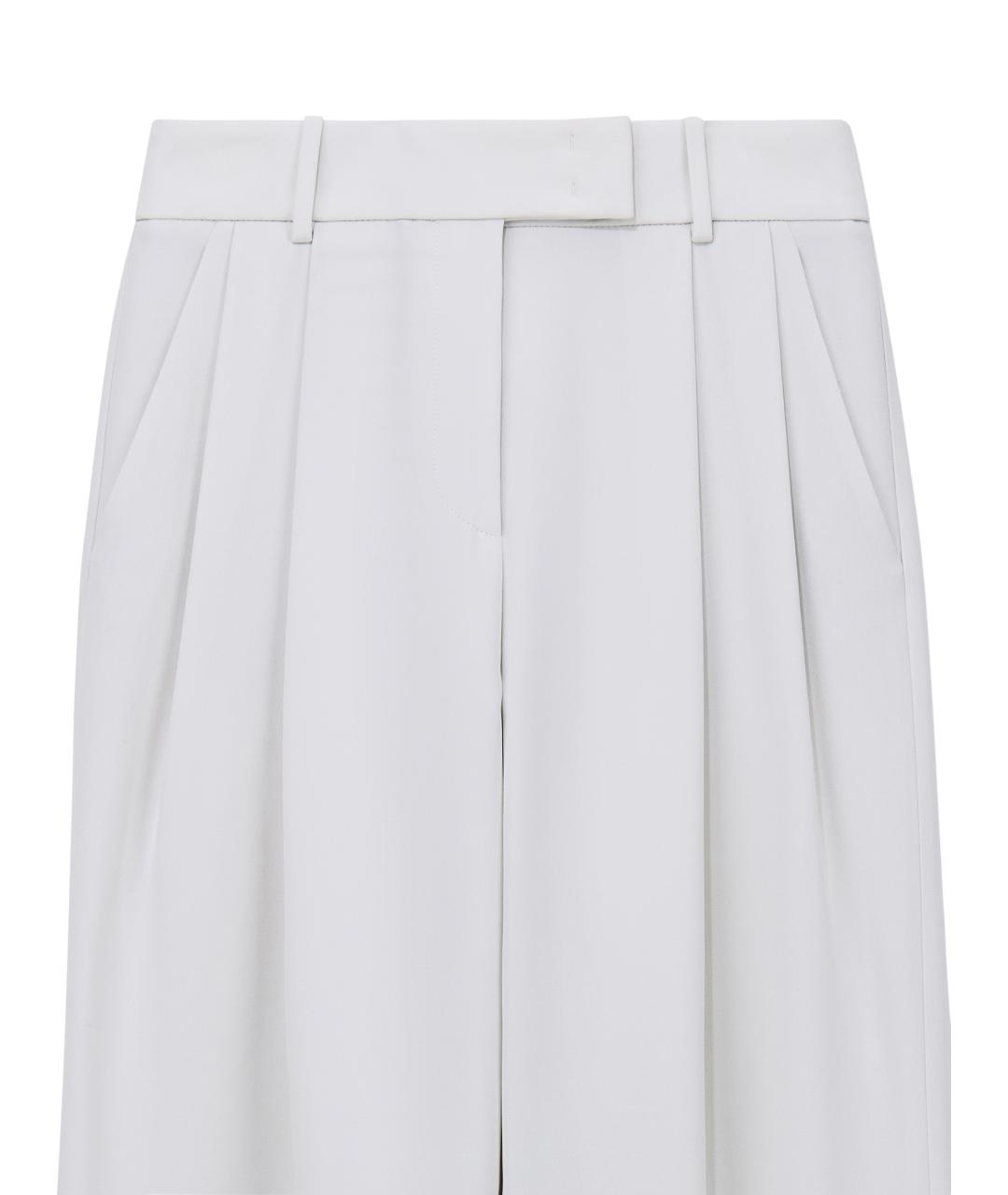 GIORGIO ARMANI Белые шелковые прямые брюки, фото 3