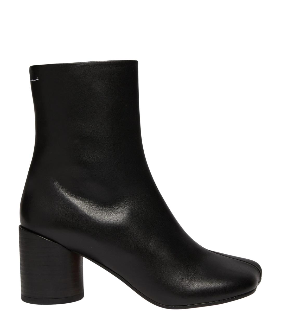 MM6 MAISON MARGIELA Черные кожаные ботильоны, фото 1