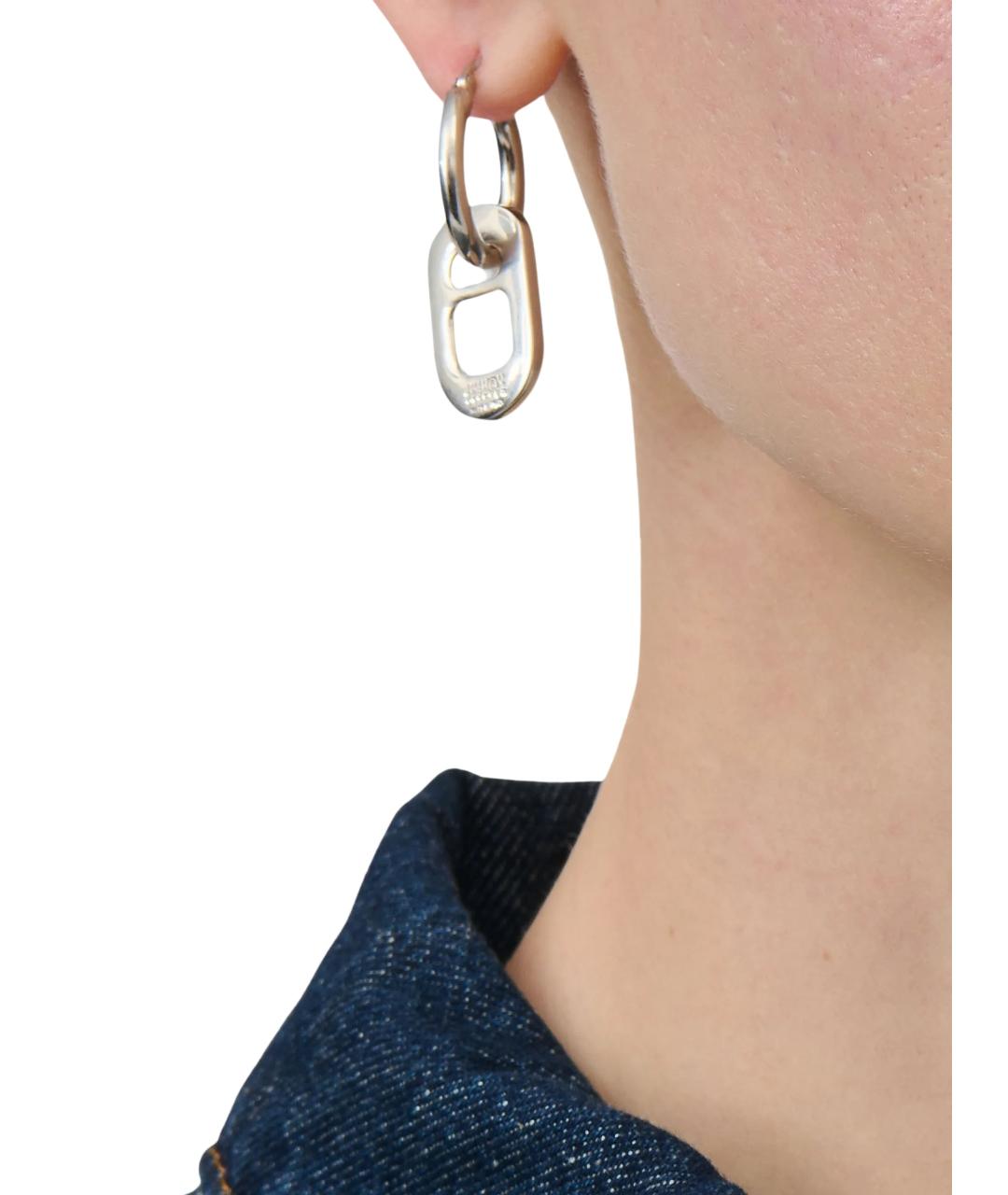 MM6 MAISON MARGIELA Серебряные металлические серьги, фото 4