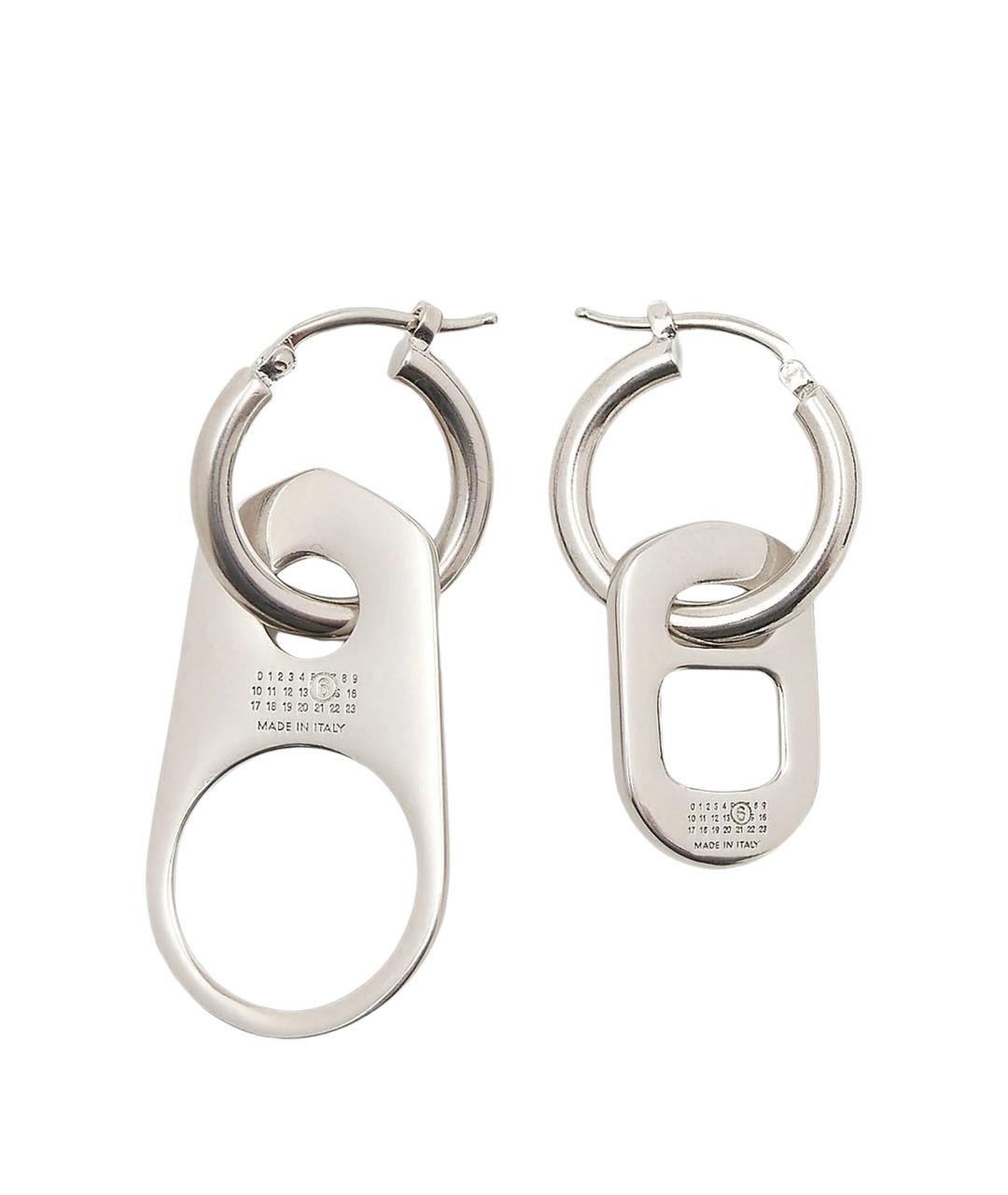 MM6 MAISON MARGIELA Серебряные металлические серьги, фото 1
