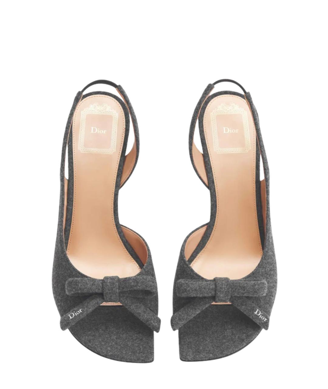 CHRISTIAN DIOR Серые текстильные туфли, фото 4