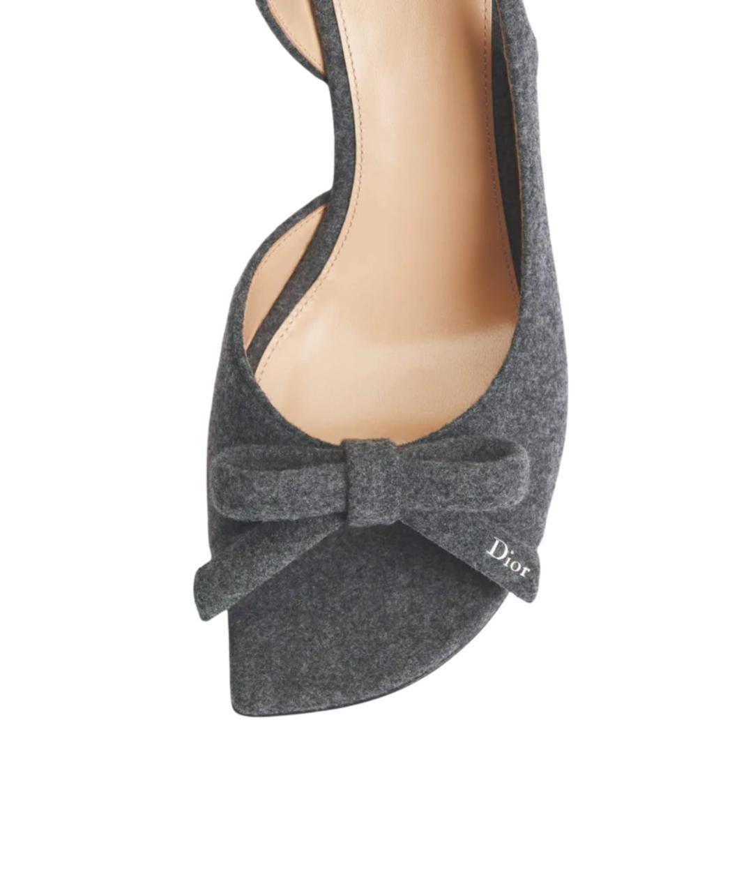 CHRISTIAN DIOR Серые текстильные туфли, фото 3