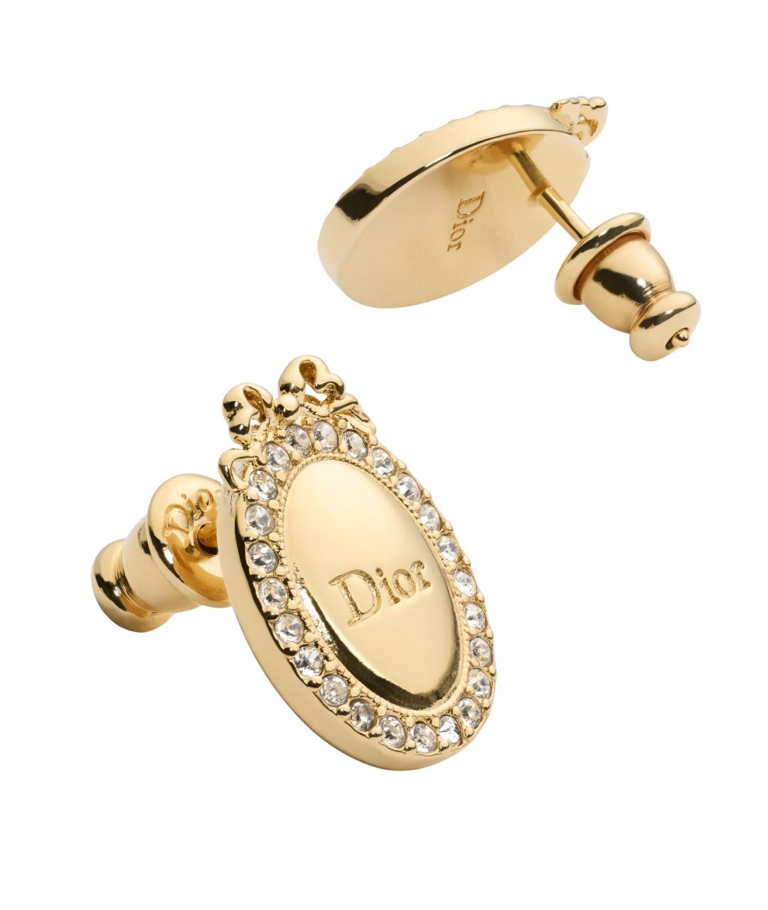 CHRISTIAN DIOR Золотые металлические серьги, фото 2