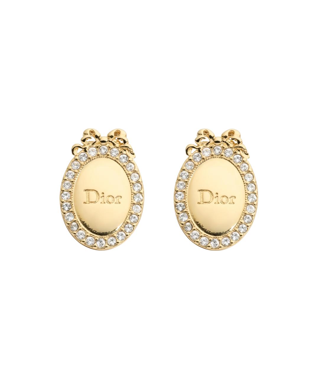 CHRISTIAN DIOR Золотые металлические серьги, фото 1