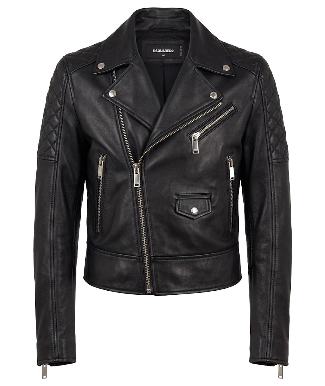 DSQUARED2 Черная кожаная куртка, фото 1