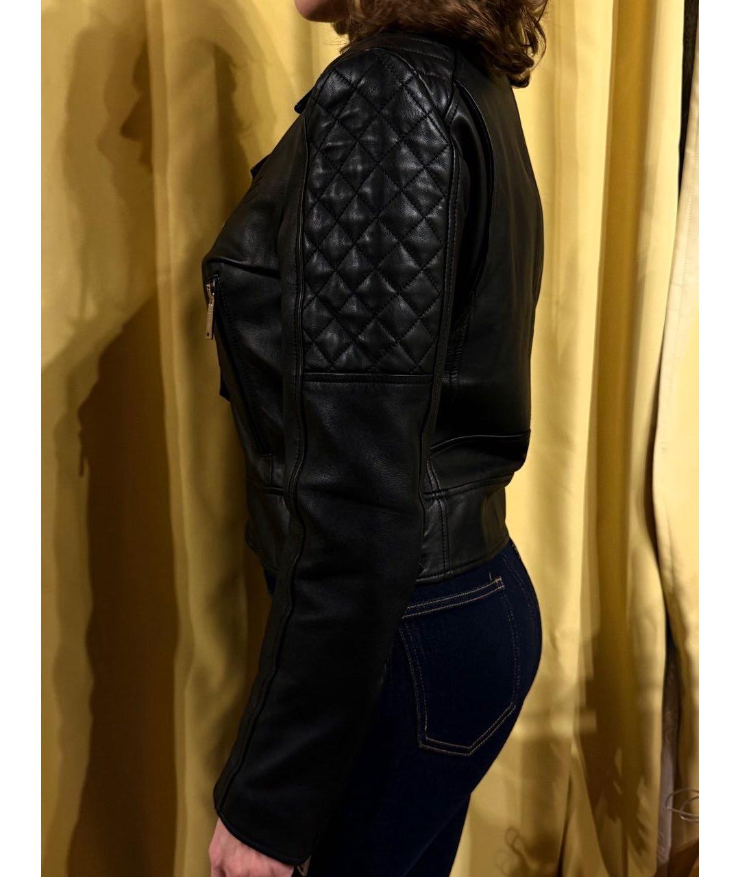 DSQUARED2 Черная кожаная куртка, фото 4