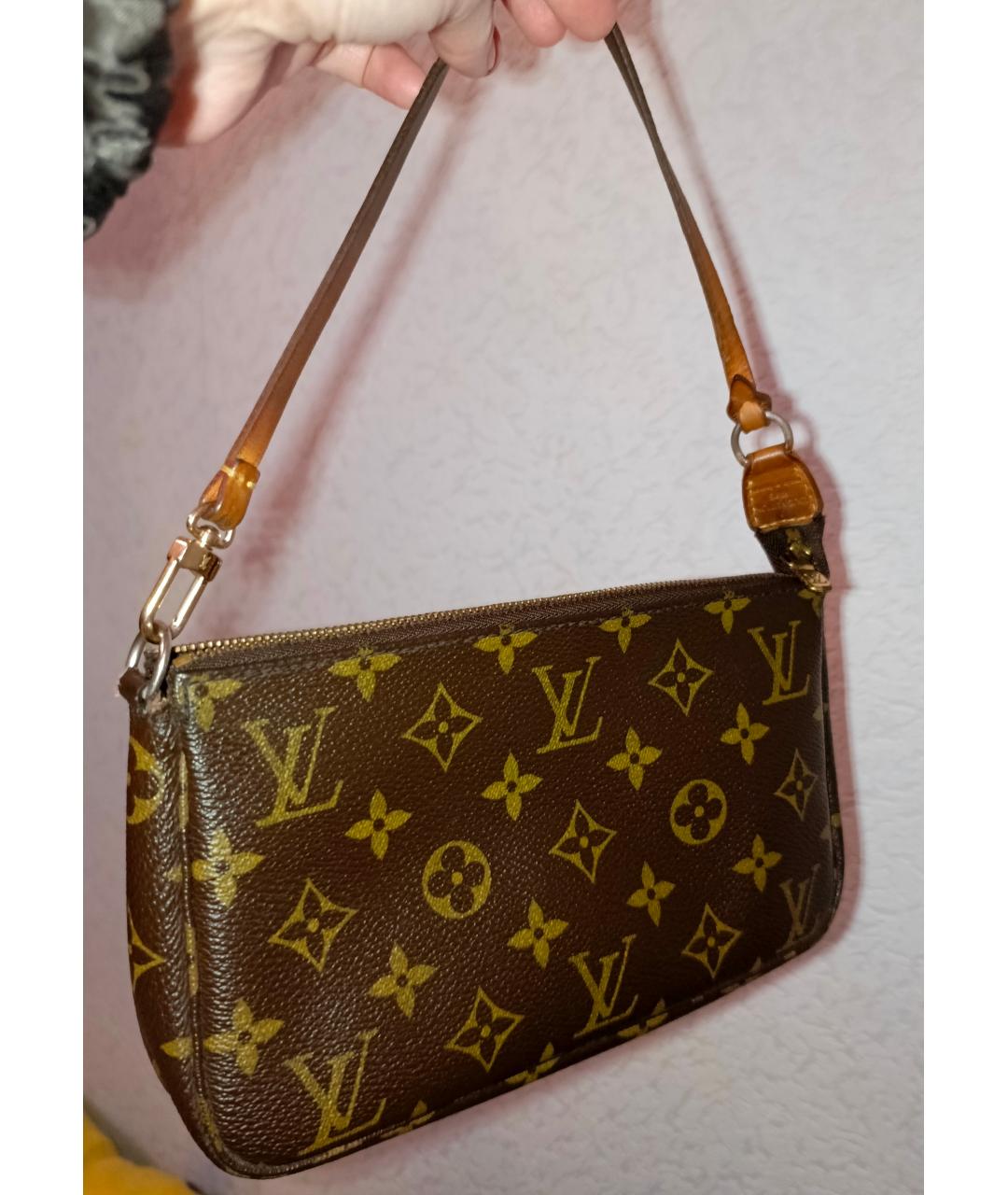 LOUIS VUITTON Коричневая сумка с короткими ручками из канвы, фото 2