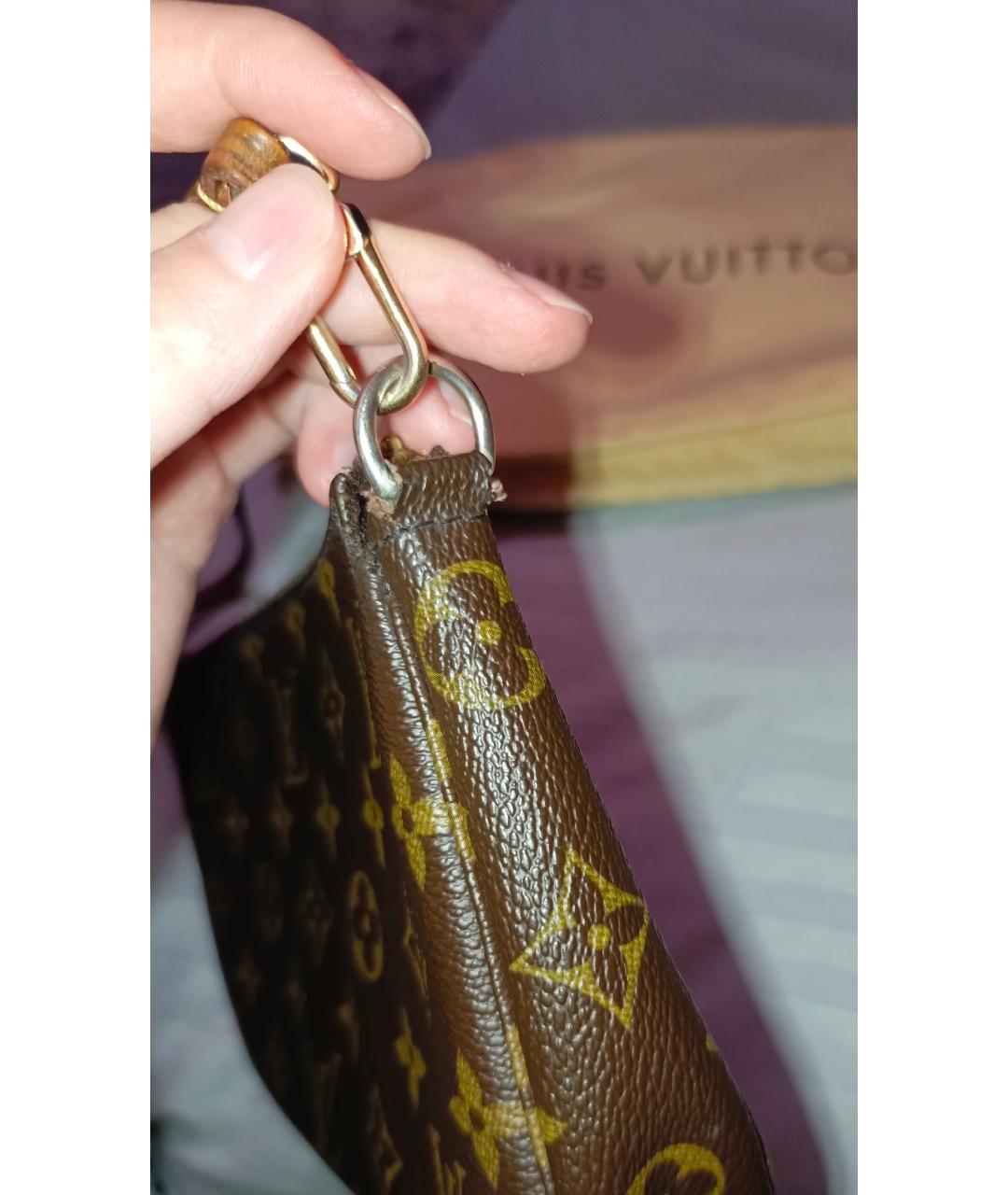 LOUIS VUITTON Коричневая сумка с короткими ручками из канвы, фото 7