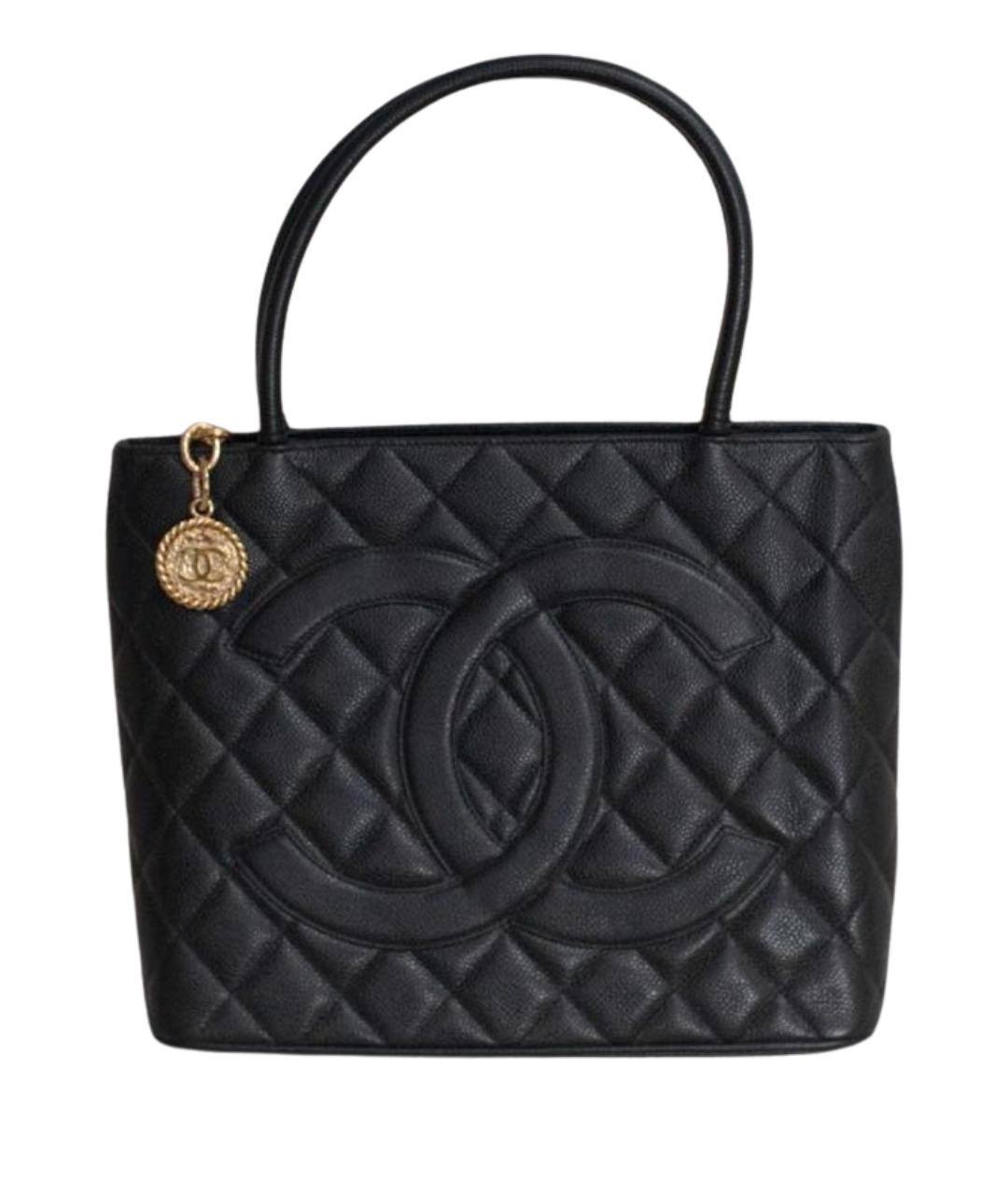 CHANEL Черная кожаная сумка тоут, фото 1